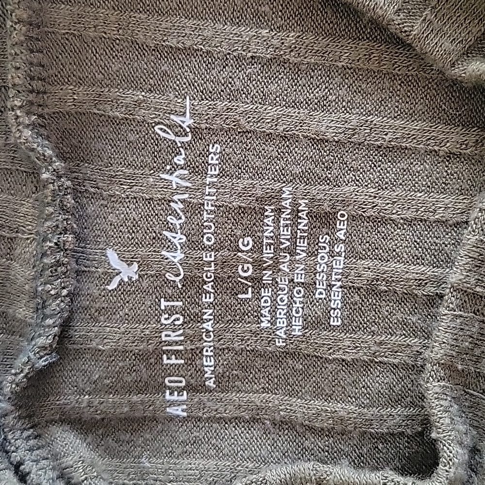 AEO First Essentials Olive Ribbed Tank - Picture 3 of 5